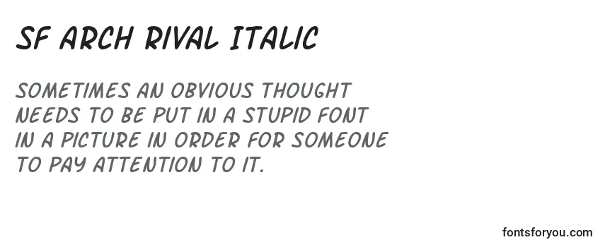 SF Arch Rival Italic Font