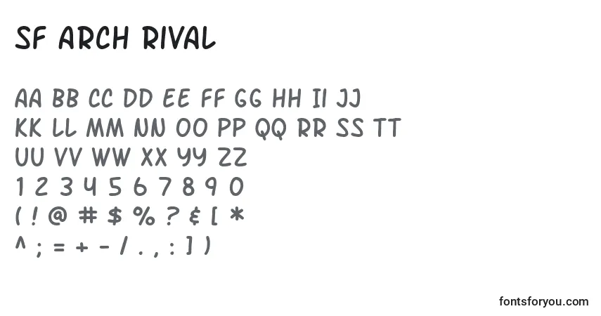 Fuente SF Arch Rival - alfabeto, números, caracteres especiales