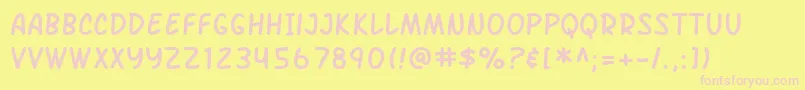 SF Arch Rival Font – Pink Fonts on Yellow Background