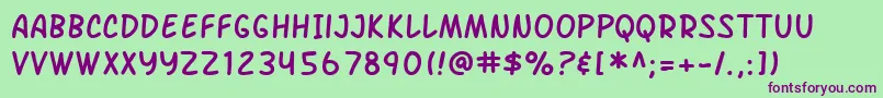 SF Arch Rival Font – Purple Fonts on Green Background