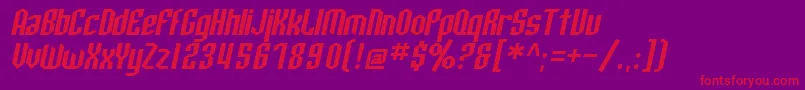 SF Archery Black Oblique Font – Red Fonts on Purple Background