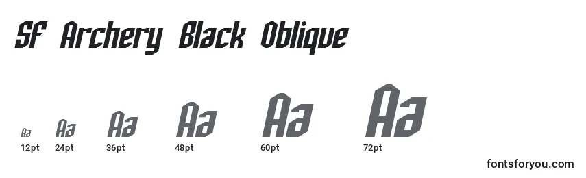 SF Archery Black Oblique Font Sizes