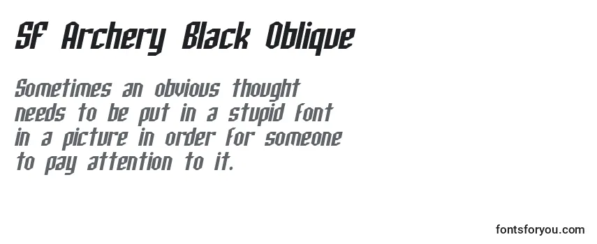 SF Archery Black Oblique -fontin tarkastelu