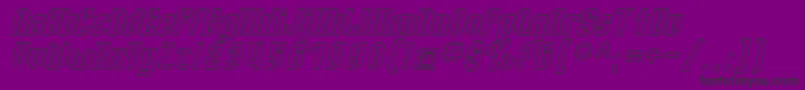 SF Archery Black Outline Oblique Font – Black Fonts on Purple Background