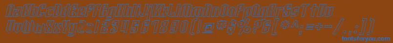 SF Archery Black Outline Oblique Font – Blue Fonts on Brown Background