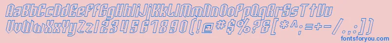 SF Archery Black Outline Oblique Font – Blue Fonts on Pink Background