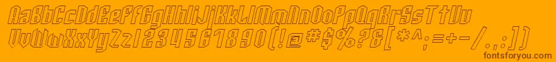 SF Archery Black Outline Oblique Font – Brown Fonts on Orange Background