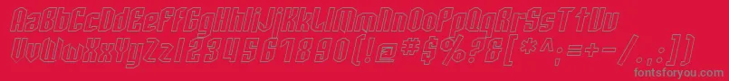 SF Archery Black Outline Oblique Font – Gray Fonts on Red Background