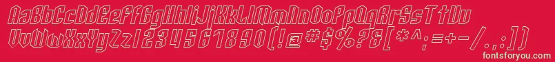 SF Archery Black Outline Oblique Font – Green Fonts on Red Background