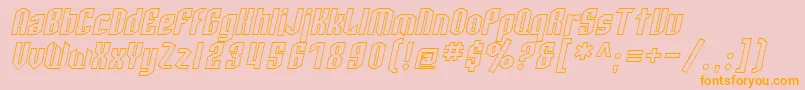 SF Archery Black Outline Oblique Font – Orange Fonts on Pink Background