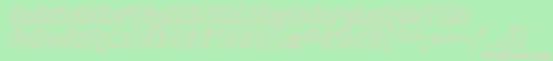 SF Archery Black Outline Oblique Font – Pink Fonts on Green Background