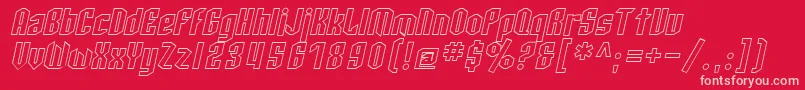 SF Archery Black Outline Oblique Font – Pink Fonts on Red Background