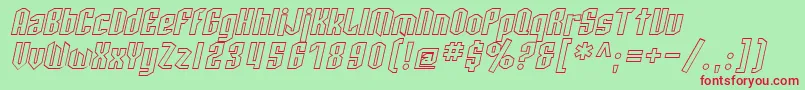 SF Archery Black Outline Oblique Font – Red Fonts on Green Background