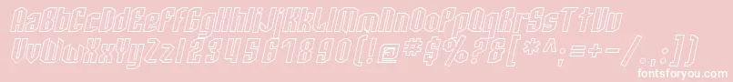 SF Archery Black Outline Oblique Font – White Fonts on Pink Background