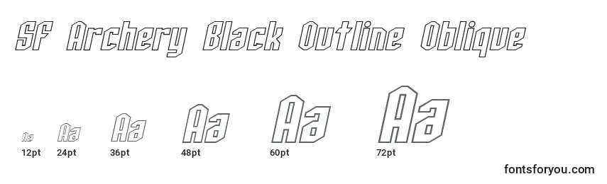 SF Archery Black Outline Oblique Font Sizes