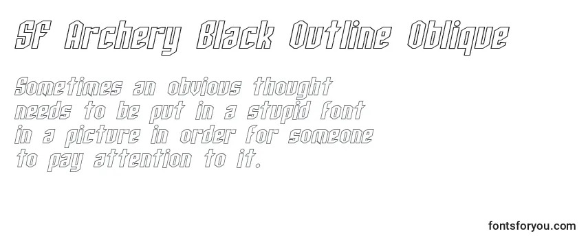 SF Archery Black Outline Oblique Font