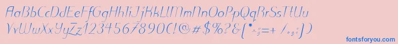 PuritasLtLightItalic Font – Blue Fonts on Pink Background