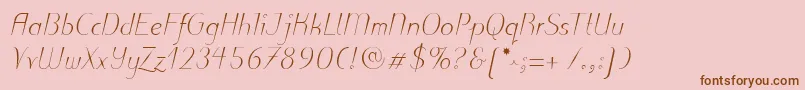 PuritasLtLightItalic Font – Brown Fonts on Pink Background