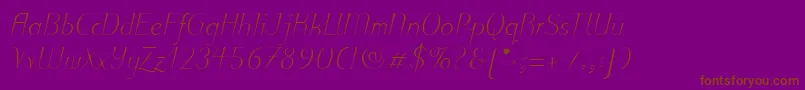 PuritasLtLightItalic Font – Brown Fonts on Purple Background