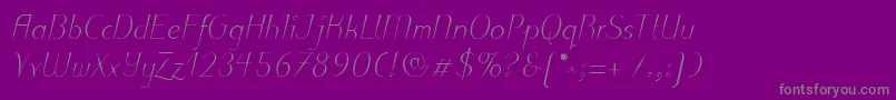 PuritasLtLightItalic Font – Gray Fonts on Purple Background