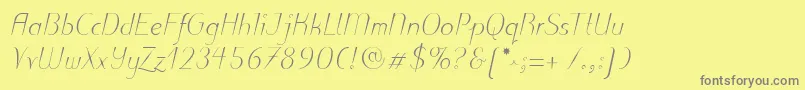 PuritasLtLightItalic Font – Gray Fonts on Yellow Background