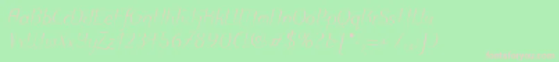 Шрифт PuritasLtLightItalic – розовые шрифты на зелёном фоне