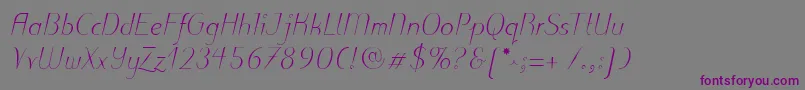 PuritasLtLightItalic Font – Purple Fonts on Gray Background