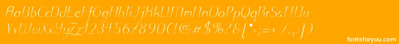 PuritasLtLightItalic Font – White Fonts on Orange Background