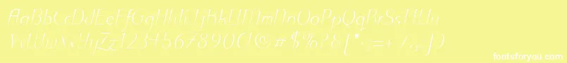Шрифт PuritasLtLightItalic – белые шрифты на жёлтом фоне