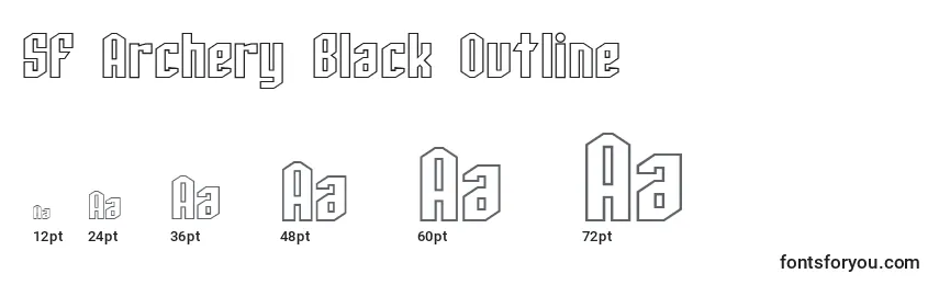 Größen der Schriftart SF Archery Black Outline