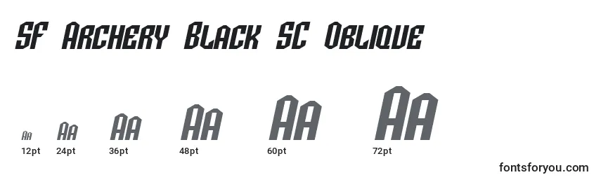 Größen der Schriftart SF Archery Black SC Oblique