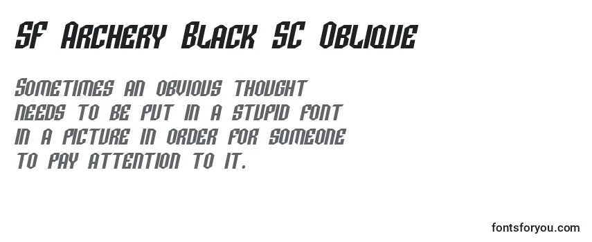 Überblick über die Schriftart SF Archery Black SC Oblique