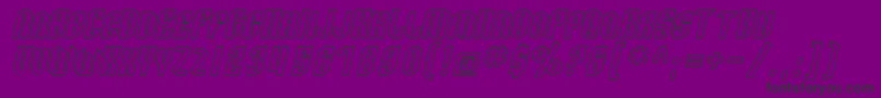 SF Archery Black SC Outline Oblique Font – Black Fonts on Purple Background