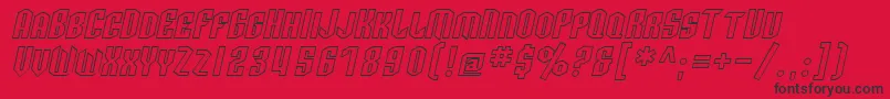 SF Archery Black SC Outline Oblique Font – Black Fonts on Red Background