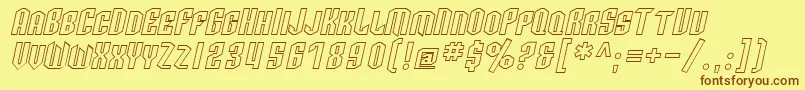 SF Archery Black SC Outline Oblique Font – Brown Fonts on Yellow Background