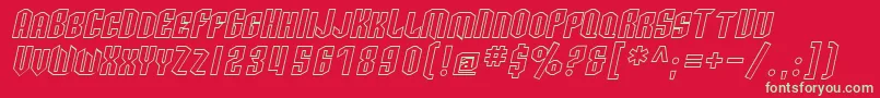 SF Archery Black SC Outline Oblique Font – Green Fonts on Red Background