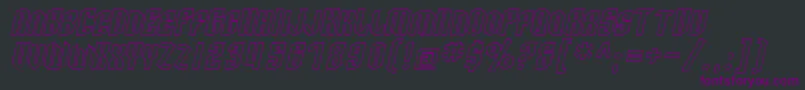 SF Archery Black SC Outline Oblique Font – Purple Fonts on Black Background