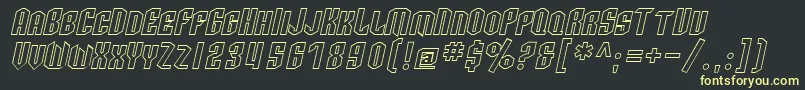 SF Archery Black SC Outline Oblique Font – Yellow Fonts on Black Background