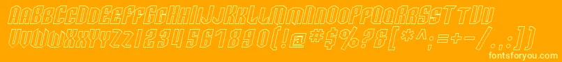 SF Archery Black SC Outline Oblique Font – Yellow Fonts on Orange Background