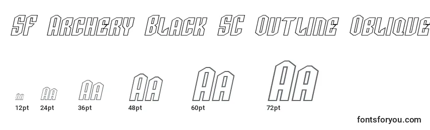 Größen der Schriftart SF Archery Black SC Outline Oblique