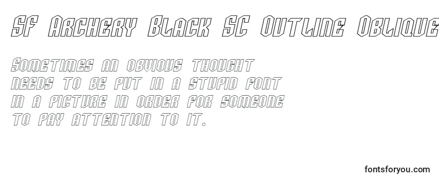 Überblick über die Schriftart SF Archery Black SC Outline Oblique