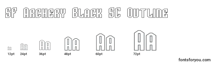 Размеры шрифта SF Archery Black SC Outline