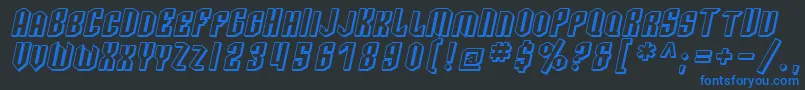 SF Archery Black SC Shaded Oblique Font – Blue Fonts on Black Background