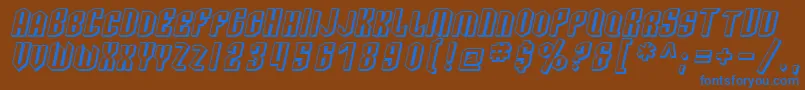 SF Archery Black SC Shaded Oblique Font – Blue Fonts on Brown Background