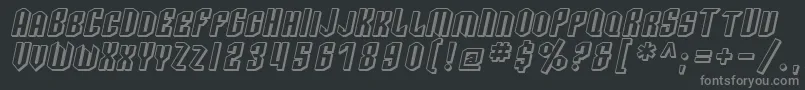 SF Archery Black SC Shaded Oblique Font – Gray Fonts on Black Background