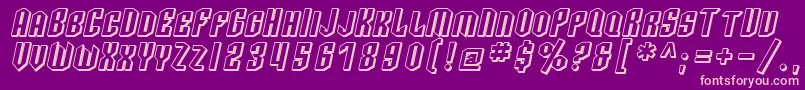 SF Archery Black SC Shaded Oblique Font – Pink Fonts on Purple Background