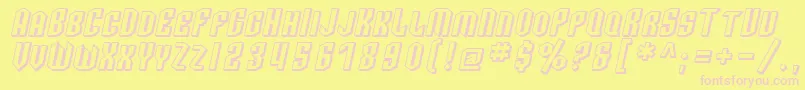 SF Archery Black SC Shaded Oblique Font – Pink Fonts on Yellow Background
