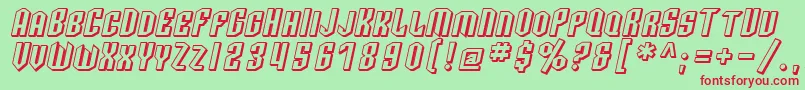 SF Archery Black SC Shaded Oblique Font – Red Fonts on Green Background