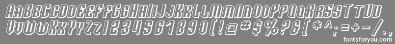 SF Archery Black SC Shaded Oblique Font – White Fonts on Gray Background