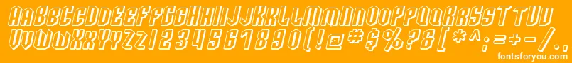 SF Archery Black SC Shaded Oblique Font – White Fonts on Orange Background